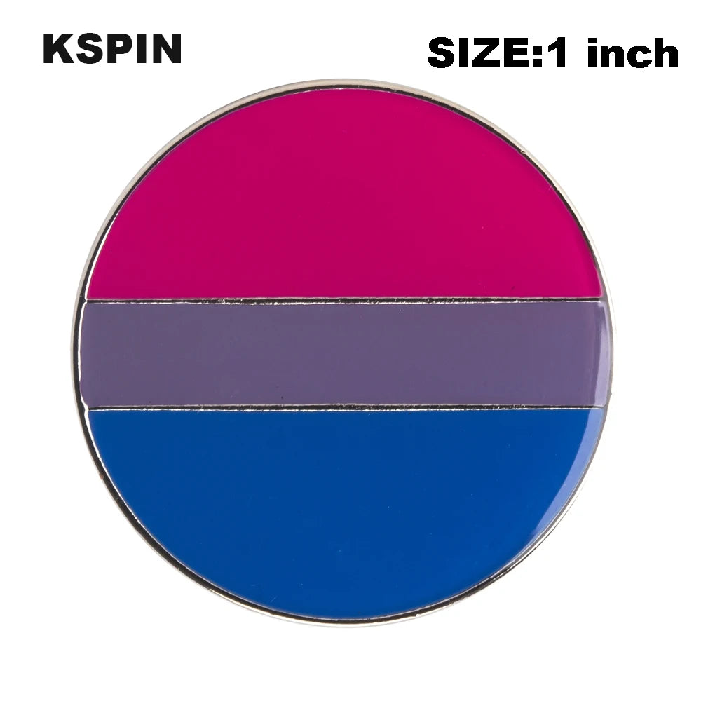 Bisexual Badge LGBTQ Bisexual Pride Enamel Pin LGBT Heart Shape Badge Bisexual Pride Flag Shape Pins Brooches Jewelry