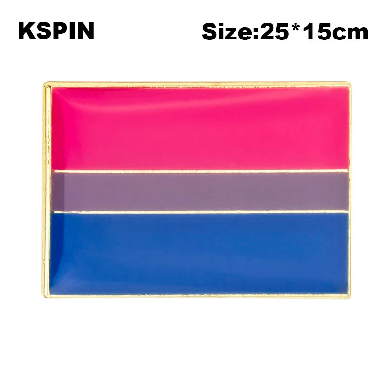 Bisexual Badge LGBTQ Bisexual Pride Enamel Pin LGBT Heart Shape Badge Bisexual Pride Flag Shape Pins Brooches Jewelry