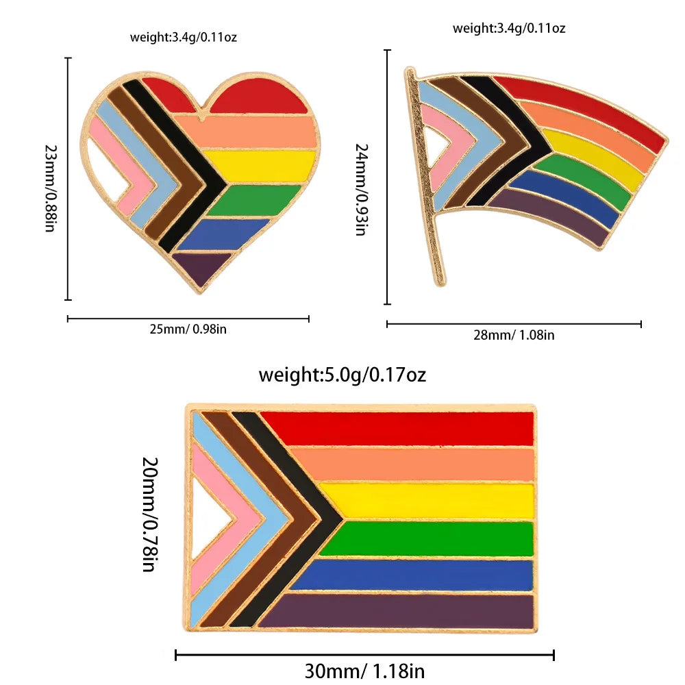 Celebrate Love and Diversity with Our Metal Hearts Pride Pin - Rainbow Gay Flag Lapel Pin for Progressive Decoration