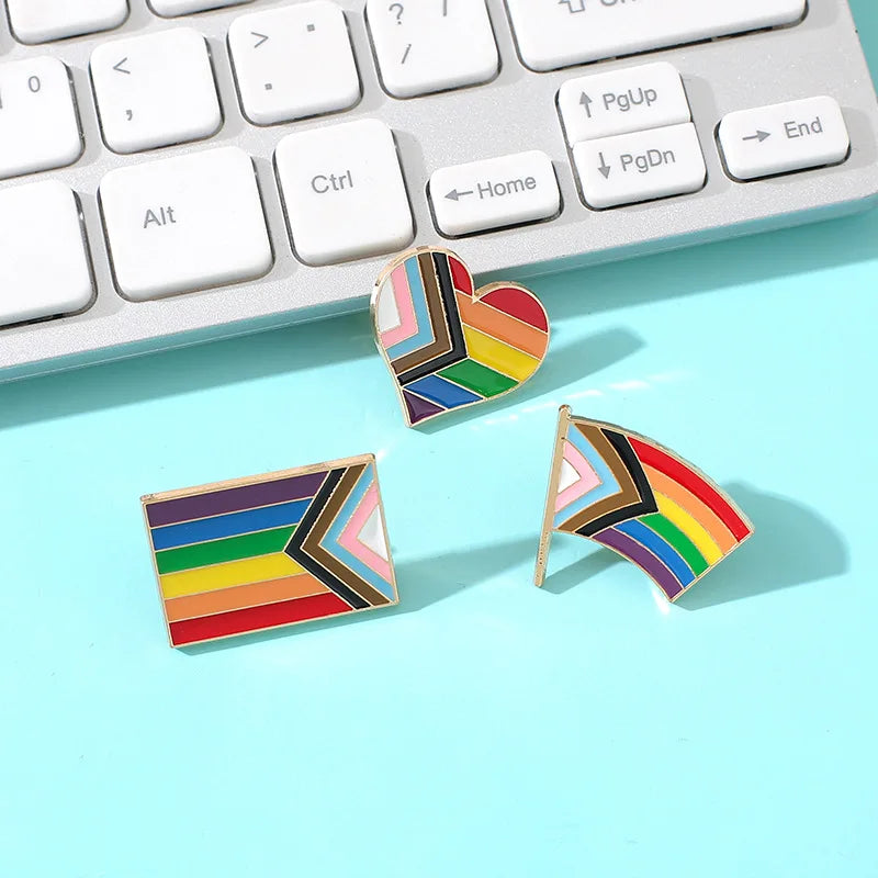 Celebrate Love and Diversity with Our Metal Hearts Pride Pin - Rainbow Gay Flag Lapel Pin for Progressive Decoration