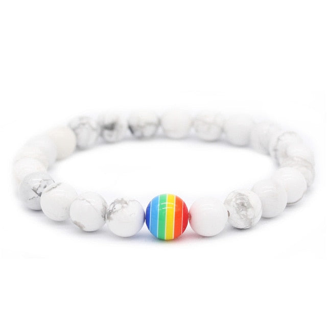 Rainbow Bead Bracelet - Pride is Love