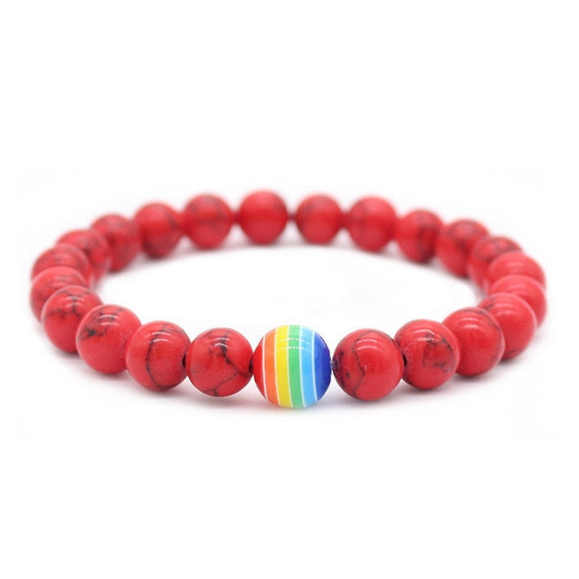 Rainbow Bead Bracelet - Pride is Love