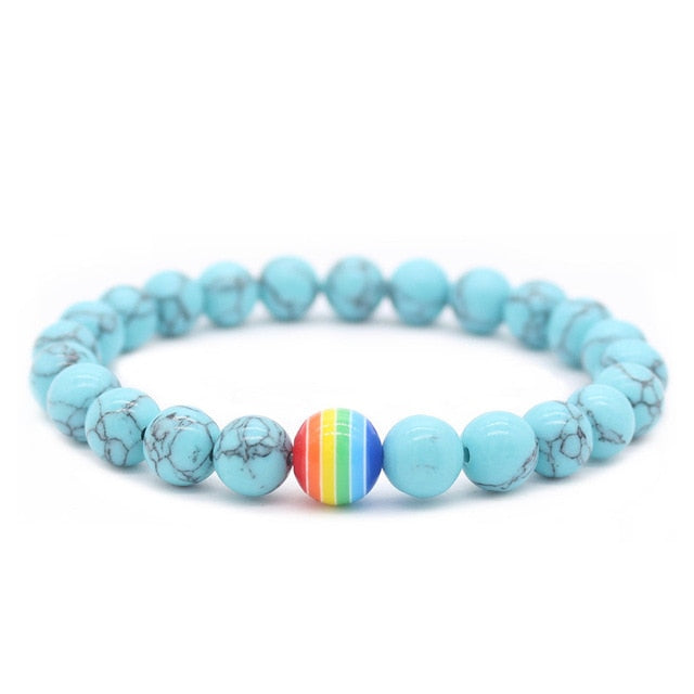Rainbow Bead Bracelet - Pride is Love