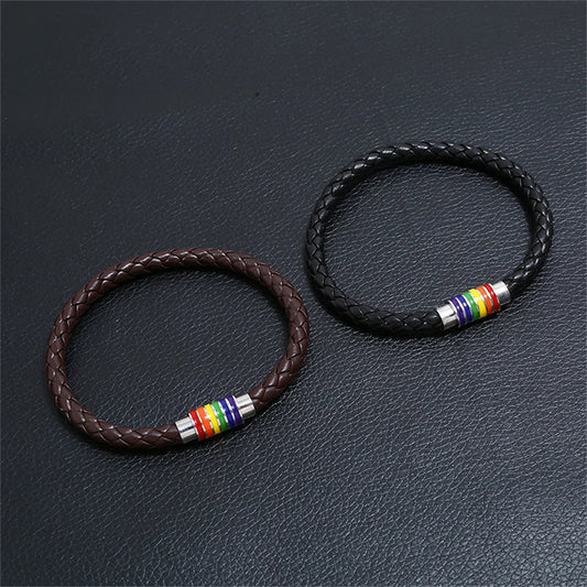 Pride Braided Leather Bracelet