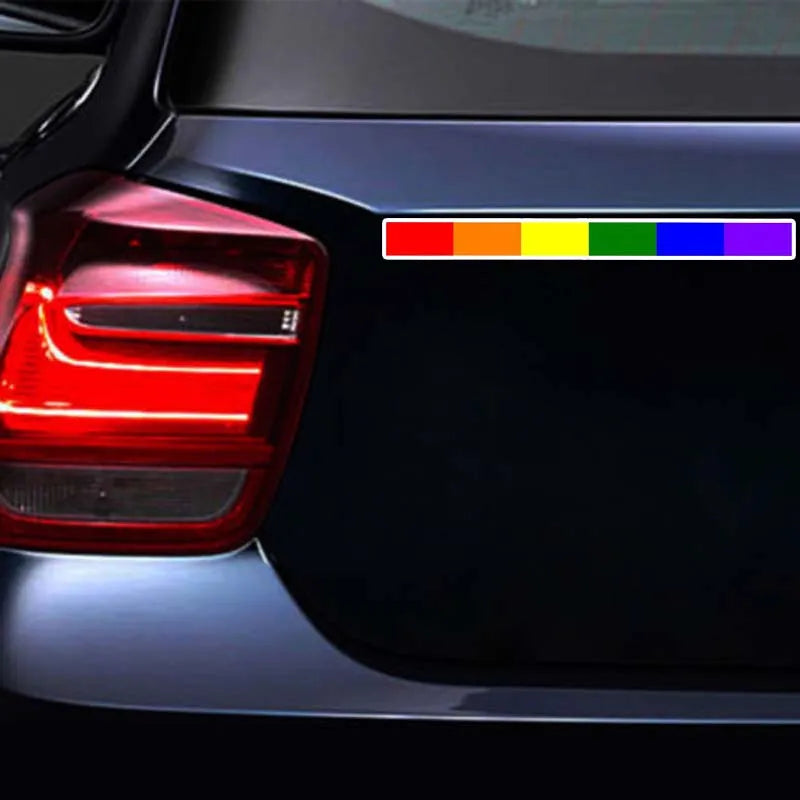 Pride Rainbow Car Sticker Accessories KK Vinyl PVC 16cm*2cm Motorcycle Laptop Decal