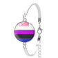 Fashion Gay Lesbian Pride Rainbow Glass Dome Chain Bracelet with Glass Convex Dome Strange Bracelet Jewelry