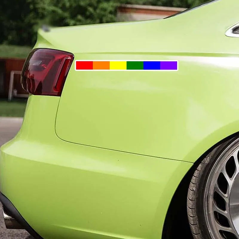 Pride Rainbow Car Sticker Accessories KK Vinyl PVC 16cm*2cm Motorcycle Laptop Decal