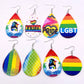 Rainbow LGBT Pride Leather Earrings Leather