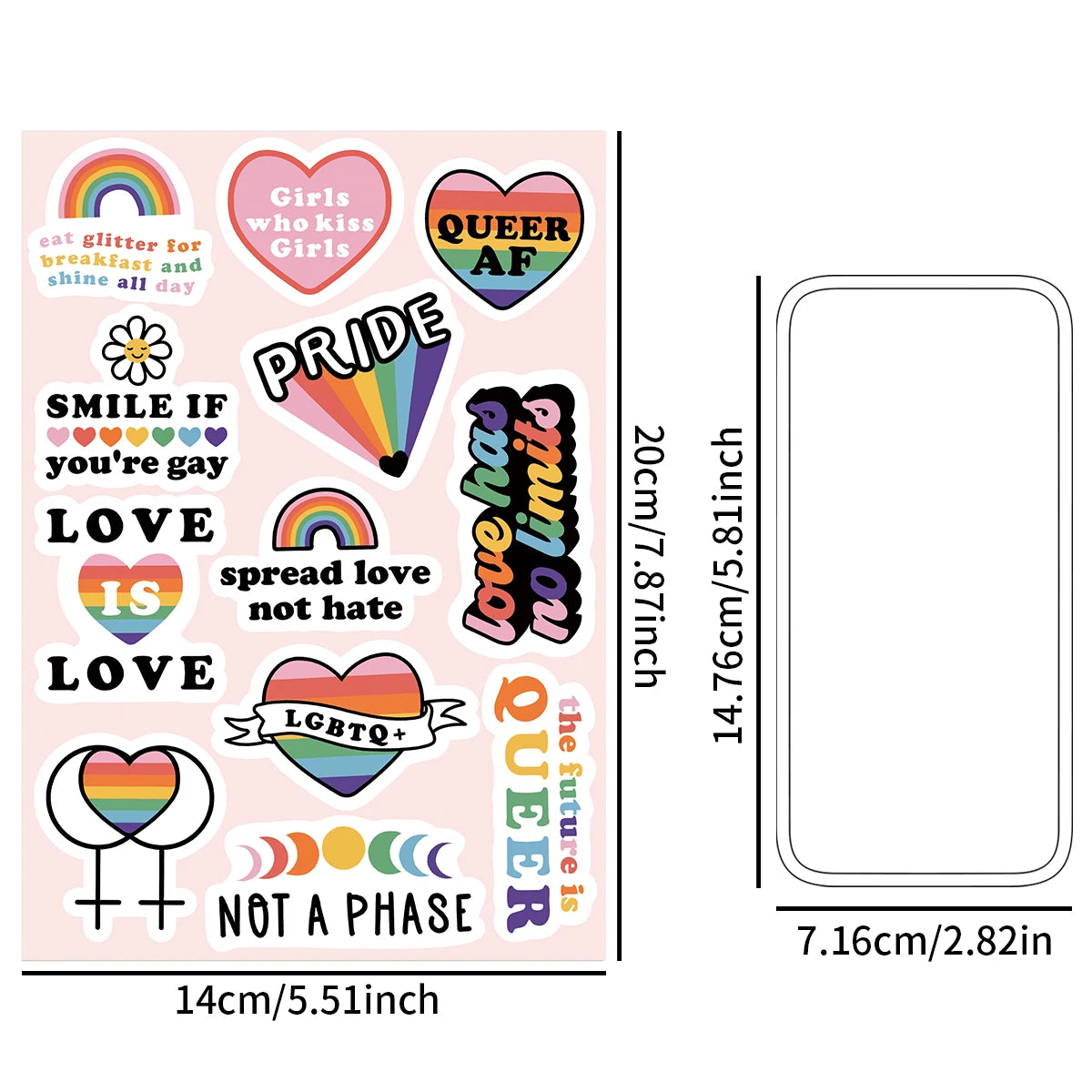 4pcs/pack Pride Rainbow Sticker's