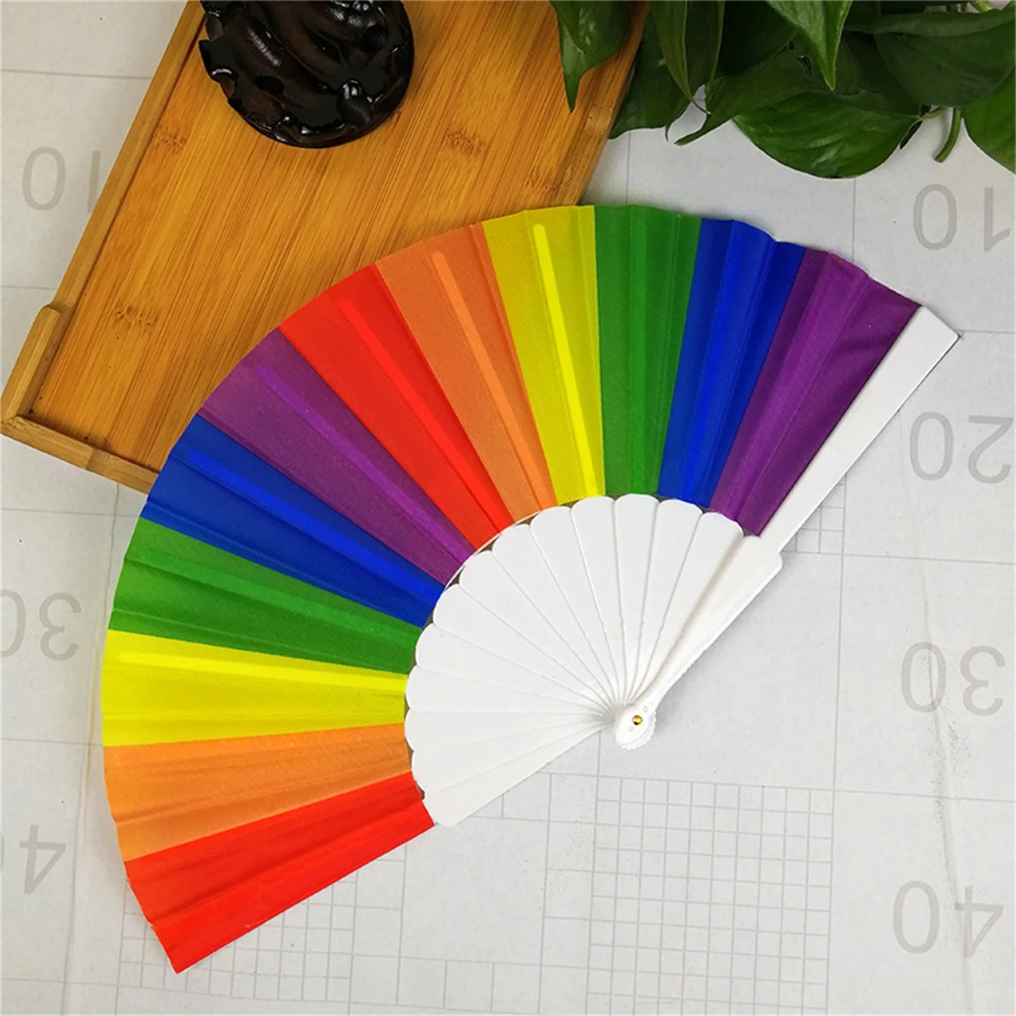 Rainbow Folding Fans