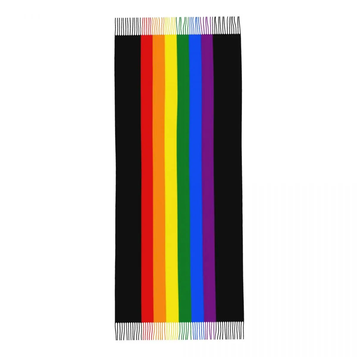 Gay Pride Flag Stripe Tassel Scarf Women