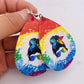 Rainbow LGBT Pride Leather Earrings Leather