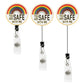 You Are Safe With Me Rainbow Flag Pride LGBT Lovers Enamel Brooch Retractable Badge Reel Nurse Exhibition Student Name Card