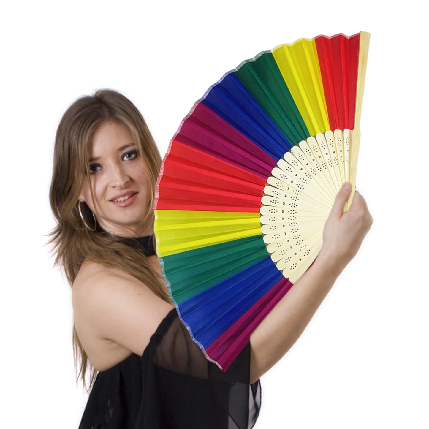 Rainbow Folding Fans