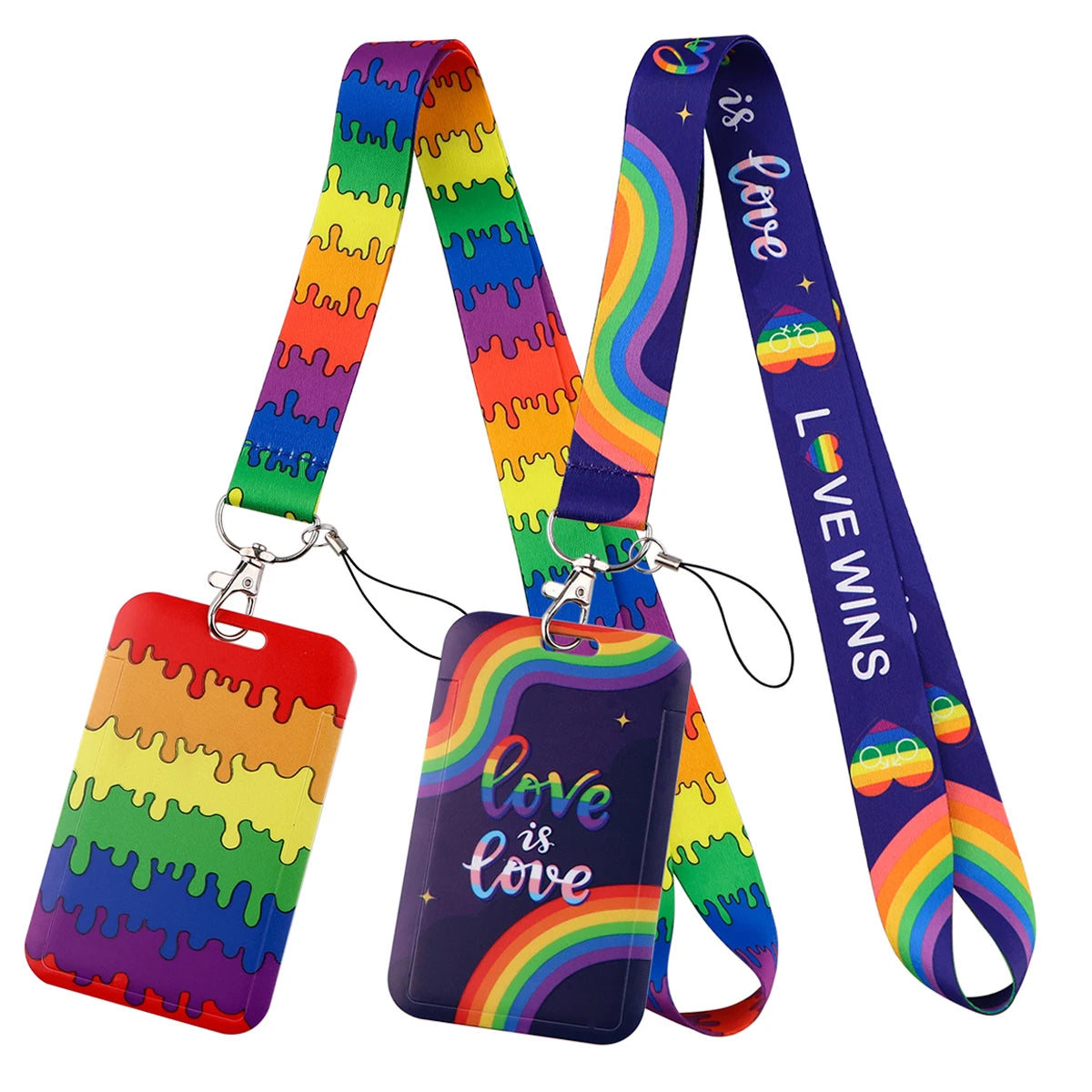 LGBT Love Is Love Rainbow Neck Strap Lanyards for Key ID Card