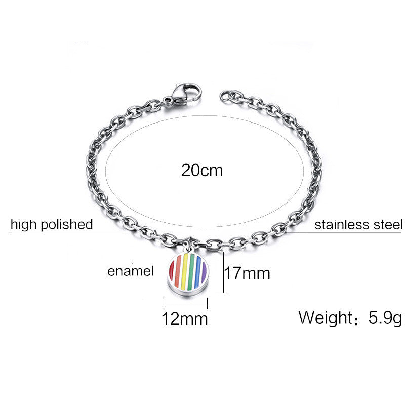 Stainless Steel Rainbow Bracelet - Pride is Love