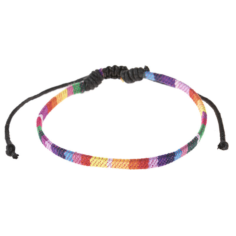 Hand Woven Rainbow Bracelet/Anklet - Pride is Love