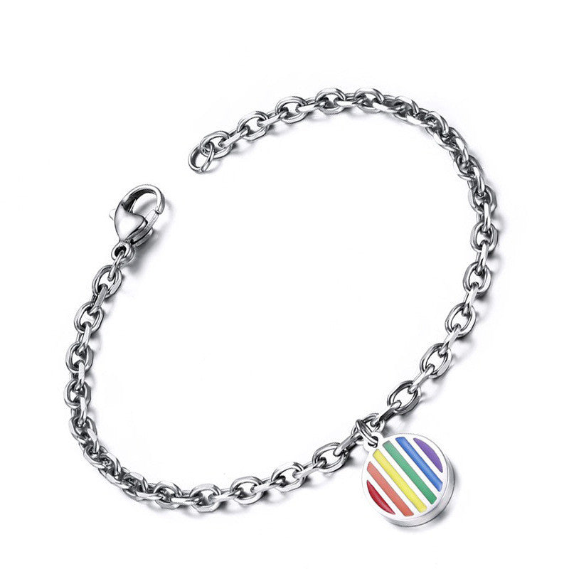 Stainless Steel Rainbow Bracelet - Pride is Love