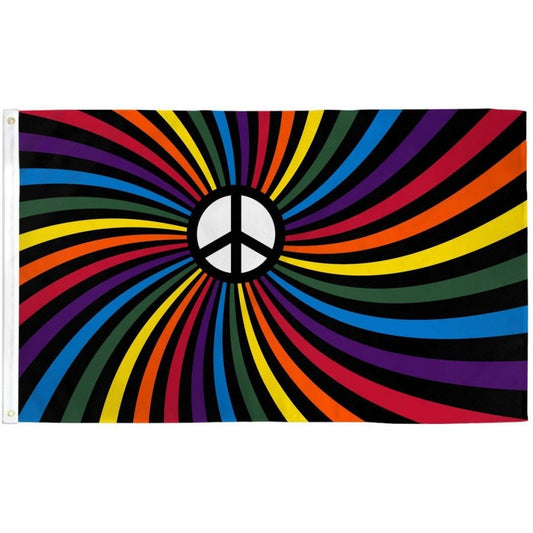 3 x 5 Foot Rainbow Peace Flag - Pride is Love