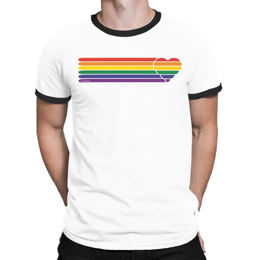 Retro Heart Rainbow T-Shirt - Pride is Love