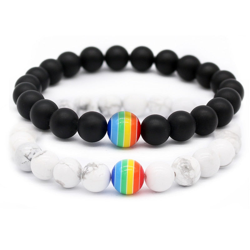 Rainbow Bead Bracelet - Pride is Love